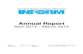 Information Network on Religious Movements · Information Network on Religious Movements Annual Report April 2014 – March 201 5 Registered Office Inform Houghton St London WC2A