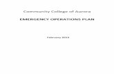 EMERGENCY OPERATIONS PLAN · of Aurora Emergency Operations Plan (EOP) is the official plan designated to address specific hazards and circumstances that constitute an emergency for