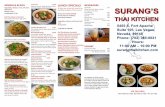 NOODLES & RICE LUNCH SPECIALS BEVERAGESsurangthaikitchen.com/wp-content/uploads/2018/05/surang-thai-kitc… · Tom Yum Noodle (Soup or Dry) 9.95 Rice noodle, fish ball, ground chicken,