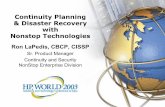 Continuity Planning & Disaster Recovery with Nonstop Technologies · 2004-03-10 · all disaster tolerant products – hp implementation & business continuity plan rehearsal services