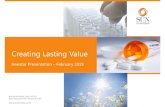 Creating Lasting Value - Sun Pharmaceutical...FY14 FY15 FY16 FY17 FY18 35% 18% 19% 23% 13% FY14 FY15 FY16 FY17 FY18 Gross Margin # EBITDA Margin Net Margin (adjusted) ROCE ROE Market