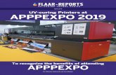 April 2019 UV-curing Printers at APPPEXPO 2019 · 2019-07-05 · With 95 printer brands, and 310 printer models, APPPEXPO is one of the biggest inkjet printer, flatbed cutter, ink,