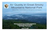 Air Quality in Great Smoky Mountains National Park · Great Smoky Mountains National Park was established “for the benefit and enjoyment of the people”. (Park’s Enabling Legislation