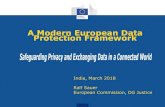A European Data Protection Framework · 2018-04-13 · EY's Global Forensic Data Analytics Survey 2018) •Strong protections/control over data ensure trust PRIVACY AS A SELLING POINT