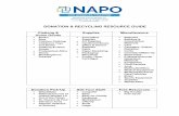 DONATION & RECYCLING RESOURCE GUIDE - NAPO LA Resource... · 2019-08-19 · DONATION & RECYCLING RESOURCE GUIDE Clothing & Home Goods Supplies Miscellaneous • Books • Bras Supplies