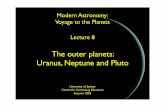 Modern Astronomy: Voyage to the Planets Lecture 8physics.usyd.edu.au/~helenj/Planets/Old/planets8.pdf · 2005-05-11 · Uranus was not moving as predicted. Until 1822, it seemed to