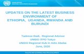 UPDATES ON THE LATEST BUSINESS …...2020/06/11  · UPDATES ON THE LATEST BUSINESS ENVIRONMENT OF ETHIOPIA, UGANDA, RWANDA AND BURUNDI Tadesse Dadi, Regional Advisor UNIDO ITPO Tokyo