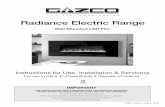 Radiance Electric Range - Stovax & Gazco Documents/2. Fires/Wa… · NOTE: For the Radiance 50W the control box is on the left hand side. Front of the appliance Semi Recessed Installation