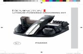 PG6060 - Remington, Europe › manager › remington... · 2016-08-10 · 5 Miniscreen shaver 6 Nose, ear, eyebrow trimmer 7 Body hair trimmer 8 8 attachment guide combs 9 Charging