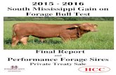 South Mississippi Gain on Forage Bull Test · 2015 - 2016 South Mississippi Gain on Forage Private Treaty Bull Sale Listing Test Results and Summary The Thirtieth Annual South Mississippi