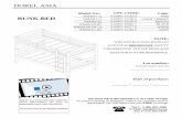 DOREL ASIA… · DOREL ASIA BUNK BED _____ / _____ / _____ THIS INSTRUCTION BOOKLET CONTAINS IMPORTANT SAFETY KEEP FOR FUTURE REFERENCE. INFORMATION. PLEASE READ AND Date of purchase: