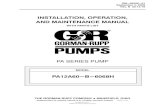 INSTALLATION, OPERATION, AND MAINTENANCE MANUAL · 2020-04-24 · best performance and longest life from your Gor man‐Rupp pump. This pump is a PA Series, priming‐assisted envi