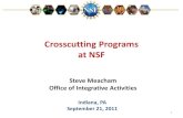 Crosscutting Programs at NSF - California University of ...€¦ · Crosscutting Programs at NSF . Steve Meacham Office of Integrative Activities . Indiana, PA September 21, 2011
