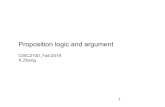 Proposition logic and argument - Fordham University · •Review: (propositional) logic •Logic Equivalence • Arguments •Rule of inferences •Fallacy Outline 34. the truth of