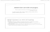 Updates ICD 10 · 2018 Updates on ICD‐10 Coding Agenda A comprehensive update to changes for ICD‐10 Coding Including additions, deletions, and revisions to ICD‐10 Codes. New