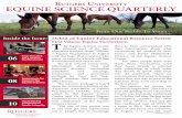 RutgeRs univeRsity EquinE SciEncE quartErly · of our upcoming events. On Monday, November 2, we are hosting the premier book signing and lecture by the scientific journalist Wendy