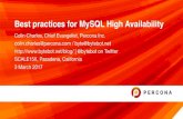 Best practices for MySQL High Availability March 2017 SCALE15X · MySQL Replication • Statement based generally • Row based became available in 5.1, and the default in 5.7 •