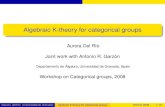 Aurora Del Río Joint work with Antonio R. Garzónmat.uab.cat/~kock/crm/hocat/cat-groups/slides/delRio.pdf · Algebraic K-theory for categorical groups Aurora Del Río Joint work