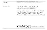 GAO-11-851 DOD Financial Management: Improvement Needed in ... · Improvement Needed in DOD Components’ Implementation of Audit Readiness Effort. September 2011 . GAO-11-851 . ...