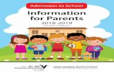 Admission to School Information for Parents · 2 Information for Parents 2017 This booklet can be found on our Website If you require this document in any other format please contact