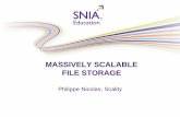 Massively Scalable File Storage - SNIA · File System limitations to support millions/100s of millions/billions of files, 10s-100s of PBs, thousands of clients and storage servers