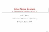 Advertising Engines - A Guide to Web Research: Lecture 1 › webguide › 01webguide.pdf · Age, geographic location, previous actions, interests etc Media: What is situated around