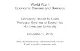 World War I Economic Causes and Burdensrcoen/... · Source; G. Hardach, The First World War 1914-1918, 1977, p.148. Battle and Non-Battle Deaths of Military Personnel in WWI Central