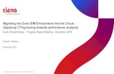 Migrating the Ciena SIM Environment into the Cloud ......Intel® Xeon® Processor E5-2690 v4, 14 cores, 64GB RAM RH 7.2 – Kernel 3.10.0 -327.13.1.el7.x86_64 VM - OneOS Virtual Bridge