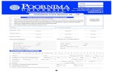 Admission Form Session 20 - 20 - Poornima UniversityX Certificate/Marksheet (Proof of DOB) 2. XII / Diploma Marksheet 3. Graduation Marksheet (if applicable) 4. Post Graduation Marksheet