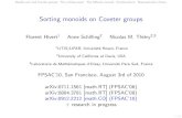 Sorting monoids on Coxeter groups - Bucknell …linux.bucknell.edu/~pm040/Slides/Schilling.pdfSorting monoids on Coxeter groups Florent Hivert1 Anne Schilling2 Nicolas M. Thi ery2;3