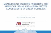 Measures of Positive Parenting for American Indian and ... › files › childcare › pdf › ai... · MEASURES OF POSITIVE PARENTING FOR AMERICAN INDIAN AND ALASKA NATIVE ADOLESCENTS