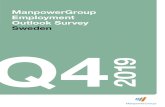 ManpowerGroup Employment Outlook Survey Sweden Q4 · The ManpowerGroup Employment Outlook Survey for the fourth quarter 2019 was conducted by interviewing a representative sample