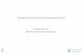 Towards a theory for Earth’s Climate Sensitivity (ECS) · instability in current climates. In warmer climates the positive water vapor feedback is thought to increase faster than