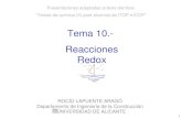 Tema 10. Reacciones Redox - COnnecting REpositories · Tema 10. Reacciones Redox Presentaciones adaptadas al texto del libro: “Temas de química (II) para alumnos de ITOP e ICCP”