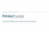 July 2017 M&A and Investment Summary - Petsky Prunierpetskyprunier.com/_petskyprunier.com/dynamic/user... · 2017-08-07 · 1 Overview of Monthly M&A and Investment Activity 3 2 Monthly