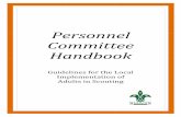 Personnel Committee Handbook - Amazon Web Services › ... › Personnel_Comm_Handb… · Personnel Committee Handbook Guidelines for the Local Implementation of Adults in Scouting