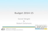 Budget Presentation 2014-15/media/05 About Parliament/54 Parliament… · Parliament of Australia Budget 2014-15 . Daniel Weight & Robert Dolamore . Department of Parliamentary Services