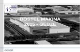 DOSTEL MAKINA 2015 - GEBZEDOSTEL Figures Total 270 employees Two production plant total 16.000 square meter 40.000 Ton Annual steel usage capacity ( Current %60) TURNOVER 2014COŞKUNÖZ