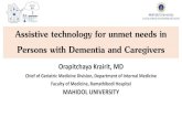 Assistive technology for persons with dementia: Definition · Assistive technology for persons with dementia: Definition •Any item, piece of equipment, product or system driven