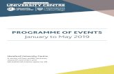 PROGRAMME OF EVENTS - worc.ac.uk · PROGRAMME OF EVENTS January to May 2019. Hereford University Centre. A series of free public lectures, research seminars and educational events