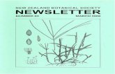 NEW ZEALAND BOTANICAL SOCIETY ... Posting Newsletter No. 78,79 572.11 Interest 4.90 Montarga Rubber