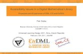 Accessibility Issues in a Digital Mathematical Library - Examples … › usr › sojka › presentations › sojka... · 2011-02-12 · Overview. . . Motivation. . . . . . . . DML-CZ.
