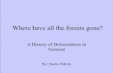 A History of Deforestation in Vermont - University of Vermont · A History of Deforestation in Vermont By Charles Dabritz. Have you ever seen a stone wall in the middle of the woods?