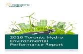 2016 Toronto Hydro Environmental Performance Report€¦ · 2016 Toronto Hydro Environmental Performance Report March 3, 2017 1 ... of emerging green technologies objectives. Toronto
