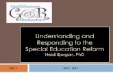 Understanding and Special Education Reform€¦ · Special Education Reform Heidi Bjorgan, PhD DAY 1 2012 - 2013 . The Dunderheads by Paul Fleischman Remember: Every student is unique