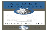 ALDEN PROGRESS · On October 29th, Alden Kindred began writing a new chapter in the Alden history as President of the Board of Directors Pauline Kezer and Treasurer Pat Randall made