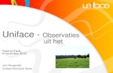 Uniface - Observaties uit het · Nu: Web 2.0, Cloud Computing Productivity Technology Independence Investment Protection Integration & Re-use. Celebrating 25 Years Mijn observaties