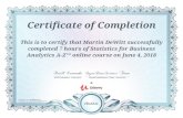 Certificate of Completion This is to certify that Martin ... › wp-content › uploads › ... · Certificate of Completion This is to certify that Martin DeWitt successfully completed