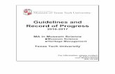 Guidelines and Record of Progress - Texas Tech University · Guidelines and Record of Progress 2016-2017 MA in Museum Science lMuseum Science lHeritage Management ... Philosophy Museum