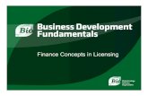Finance Concepts in Licensing - BIO · Finance Concepts in Licensing . FINANCE CONCEPTS IN LICENSING Valua%on(Methodology ... about the key data sources to use when building valuaon